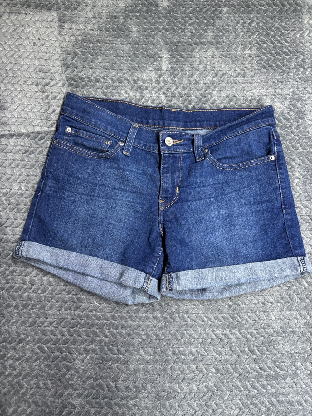 Levi Strauss Classic Roll-Cuff Women’s Jean Shorts - Dark Blue
